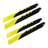 Glass fiber main rotor blades set, yellow and black, 325mm RC helicopter (4 blades)