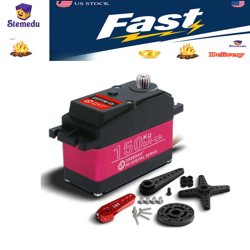 DS5150 Digital Metal Robotic Servo 12V 180/270 Degree 25T Servo Arm for RC Car