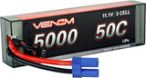 Venom Drive Series 50C 3S 5000mAh 11.1V LiPo Battery - Includes 12 AWG Soft Sili