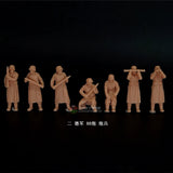 Unpainted 88mm battery soldier figurines, 7 standing poses, WWII German style