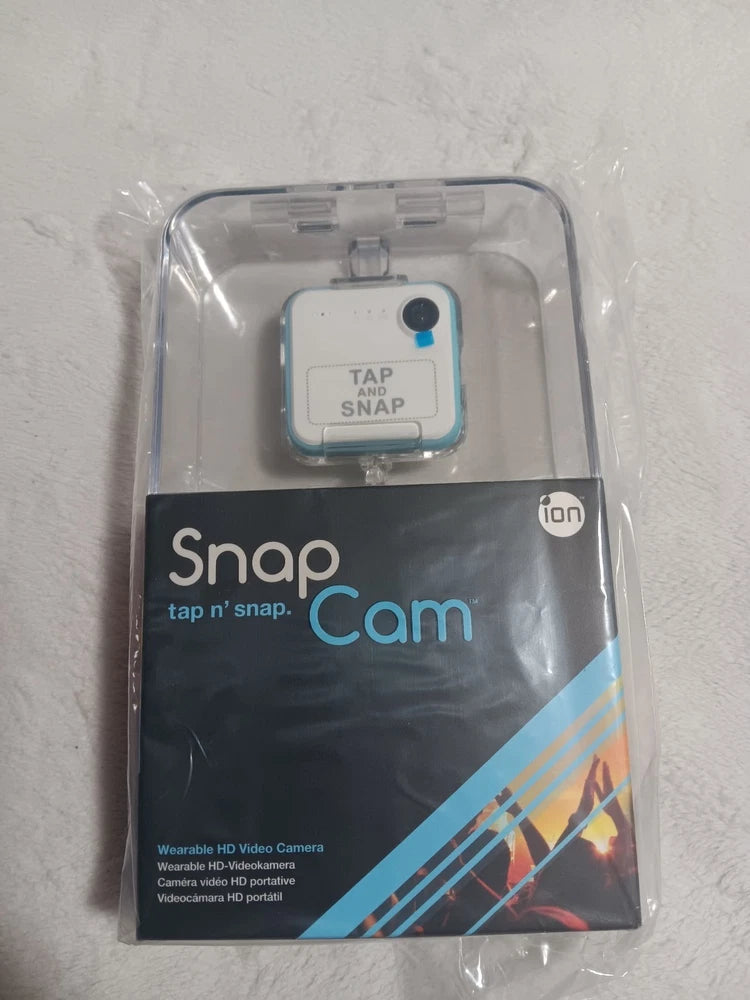 ION SnapCam Action Camera 8MP HD Video w/ Audio Recording USB White/Blue