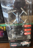 Spyder X quadcopter drone with altitude lock & auto land, black and silver