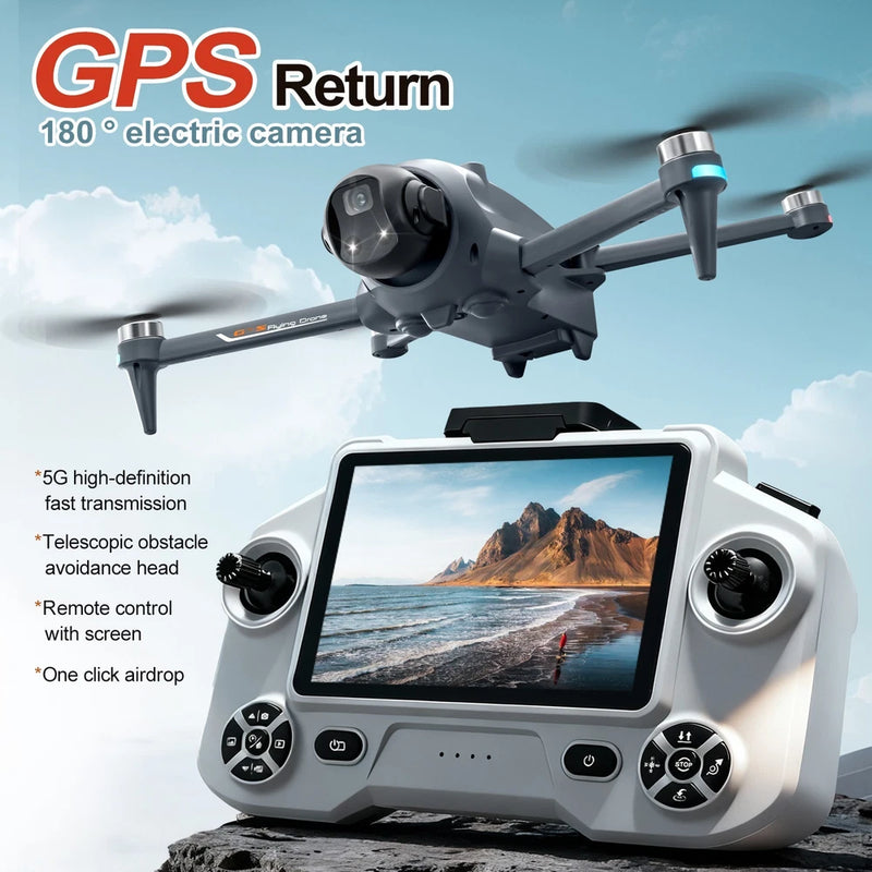 GPS FPV quadcopter drone with 4K camera and 4.5" controller screen