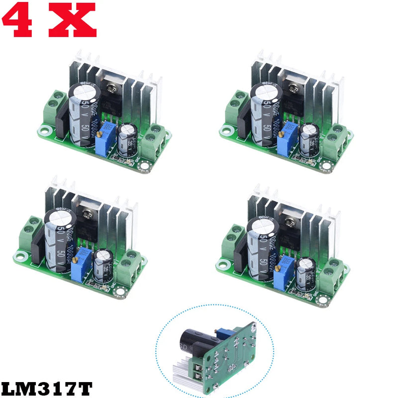 5-35VDC/5-22VAC to 1-34VDC LM317T Step Down Linear Regulator Converter Module 4X