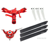 Red CNC carbon fiber triple blade conversion set with mounting parts