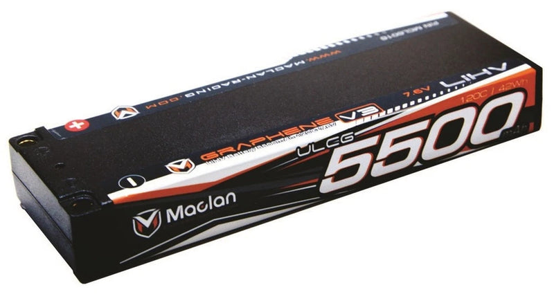 Maclan Graphene V3 High Voltage ULG Thin 5500mAh 2S 7.6V LiPo Battery MCL6016