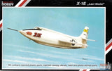 1:72 scale Bell X-1E rocket plane plastic model kit, white aircraft box art