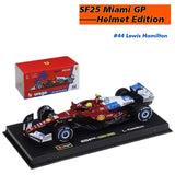 Bburago 1:43 Ferrari SF-25 F1 #44 Lewis Hamilton Miami GP Helmet Diecast Model