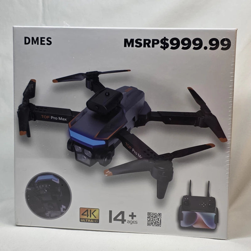 DMES P19 Pro Max drone with 4K Ultra HD and 14+ ages on retail box