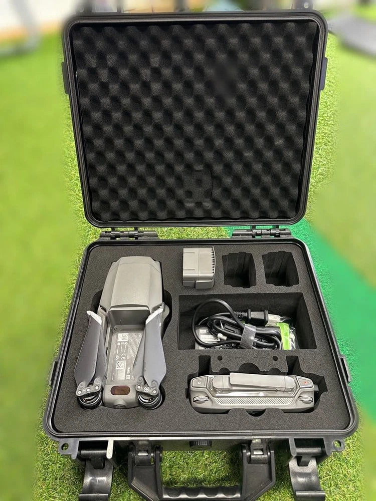 Hard case drone accessory kit with foam insert and mounted drone components