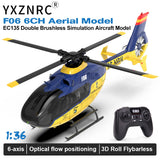 YXZNRC F06 EC135 3D 2.4G 6CH 6-Axis Gyro Brushless RTF  Flybarless RC Helicopter
