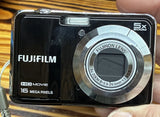 Fujifilm AX655 compact digital camera, black body with 5x zoom Fujinon lens