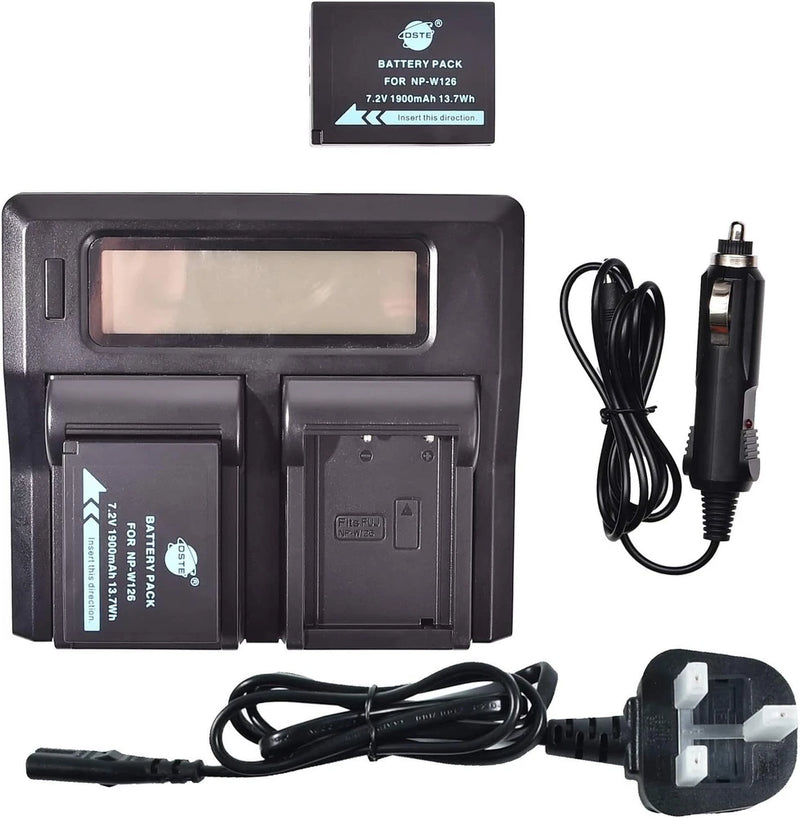 DSTE Battery 2-Pack Rapid LCD Dual Charger Compatible for Fujifilm Finepix
