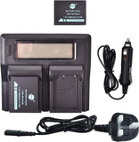 DSTE Battery 2-Pack Rapid LCD Dual Charger Compatible for Fujifilm Finepix