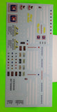 Waterslide decal sheet with stars, stripes, license plate and emblem designs