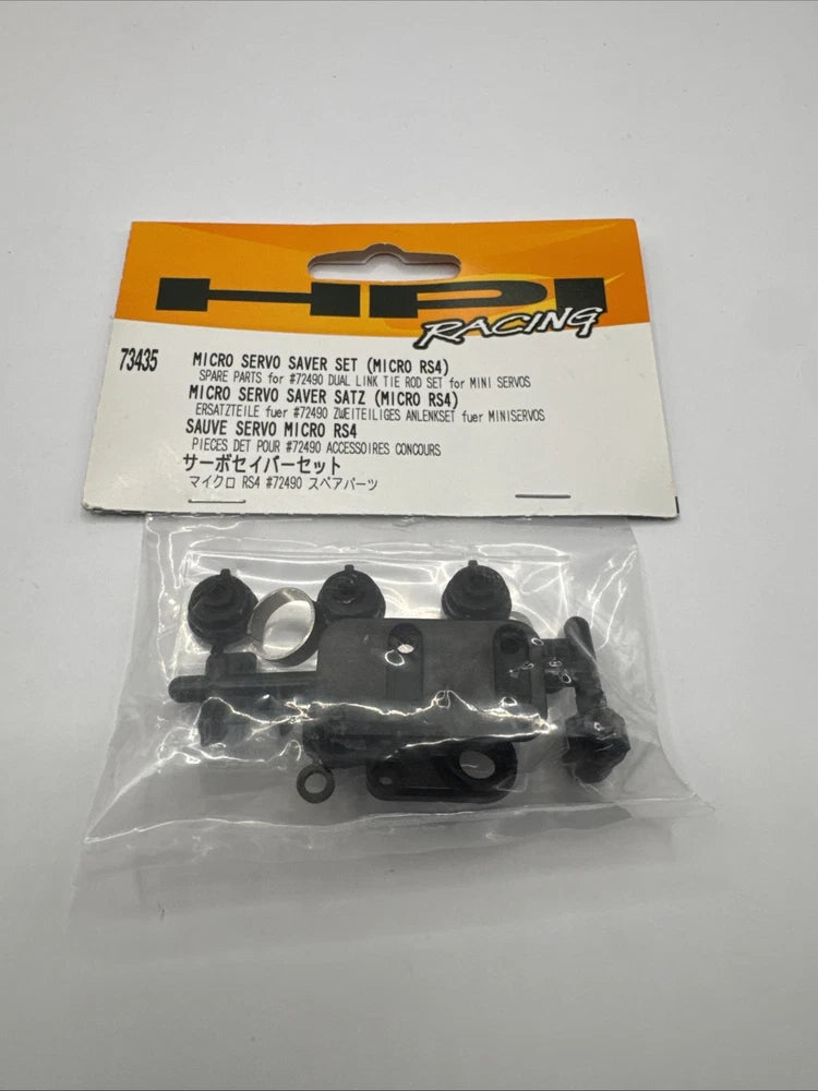 Vintage RC NOS HPI Micro RS4 Servo Saver Set Plastic Black 73435