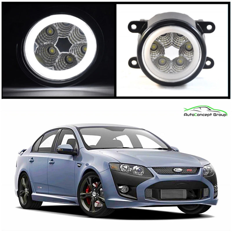 FORD FPV FG HIGH POWER ANGEL EYE HALO RING FULL LED FOG LIGHTS, 2008-ON