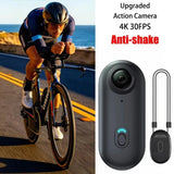 Wearable body action camera with magnetic clip and lens