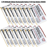 3000mAh 3.7V Lithium Rechargeable Battery 1S 3C Lipo Battery Micro JST 1.25 Plug