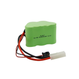 Ni-MH 6.0V 2000mAh battery pack with red/black wires and connector, green case