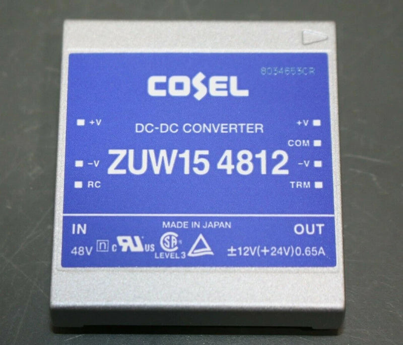 Cosel DC-DC Converter ZUW154812, 48V DC to 24V DC Output, +/-12V, 0.65 A, 15.6 W