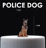 1:64 Painted Figure Mini Model Toy Miniature Car Scenes Resin Police Patrol Dog