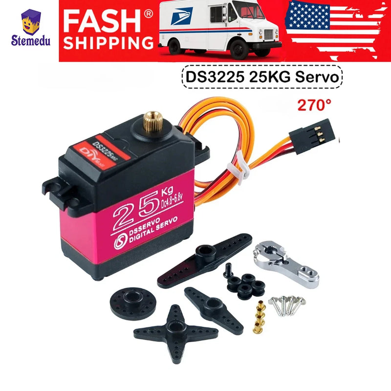 DS3225 25KG Digital Servo Motor 270 Degree High Torque RC Servo for 1/8 RC Cars