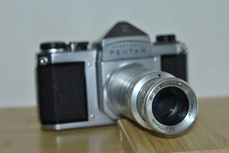 Wirgin Wiesbaden 105mm F/4.5 Telepar Lens on M42 Universal Screw Mount Germany