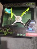 Quadrone VISION quadcopter drone with neon green propellers and built-in camera