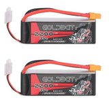 RC LiPo battery pack with red/black leads and XT60 plug, 2200mAh 11.1V