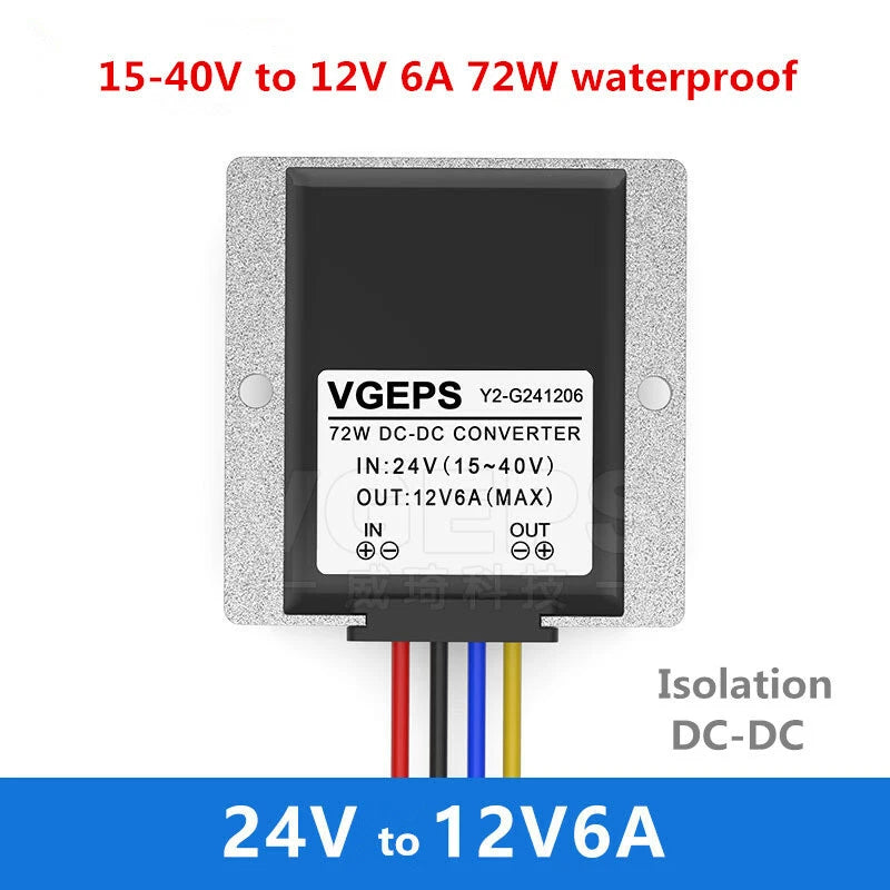 15-40V to 12V 6A 72W automotive isolated power regulator 100V to 12V