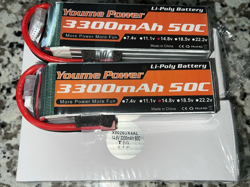2pcs 14.8V 3300mAh 4S LiPo Battery 50C For RC Tr Helicopter Boat Car Truck Battery