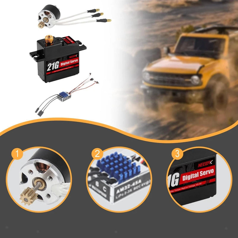Brushless Motor with ESC Set 1/12 Scale Accessories for MN82 MN78 MN168