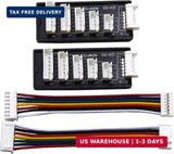 2-pack battery charge convert boards with JST-XH 7-pin and balance sockets, ribbon cables