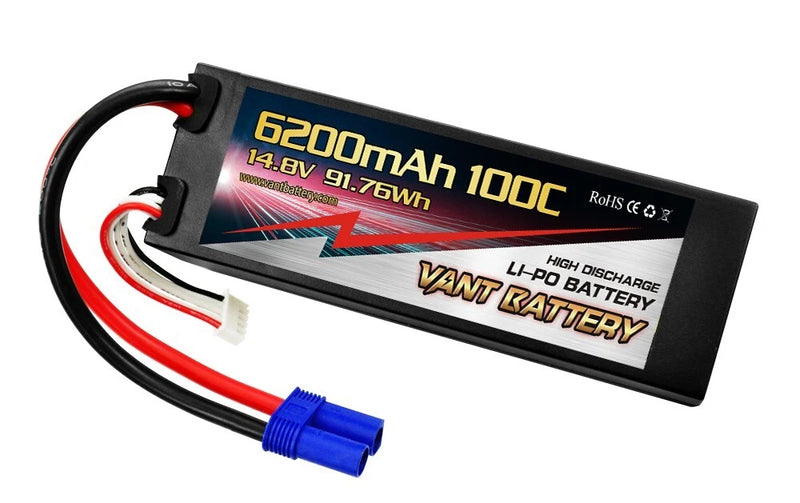 VANT 6200MAH  14.8V 100C 4S EC5 HardCase Lipo Battery  Arrma KRATON TYPHON NHX