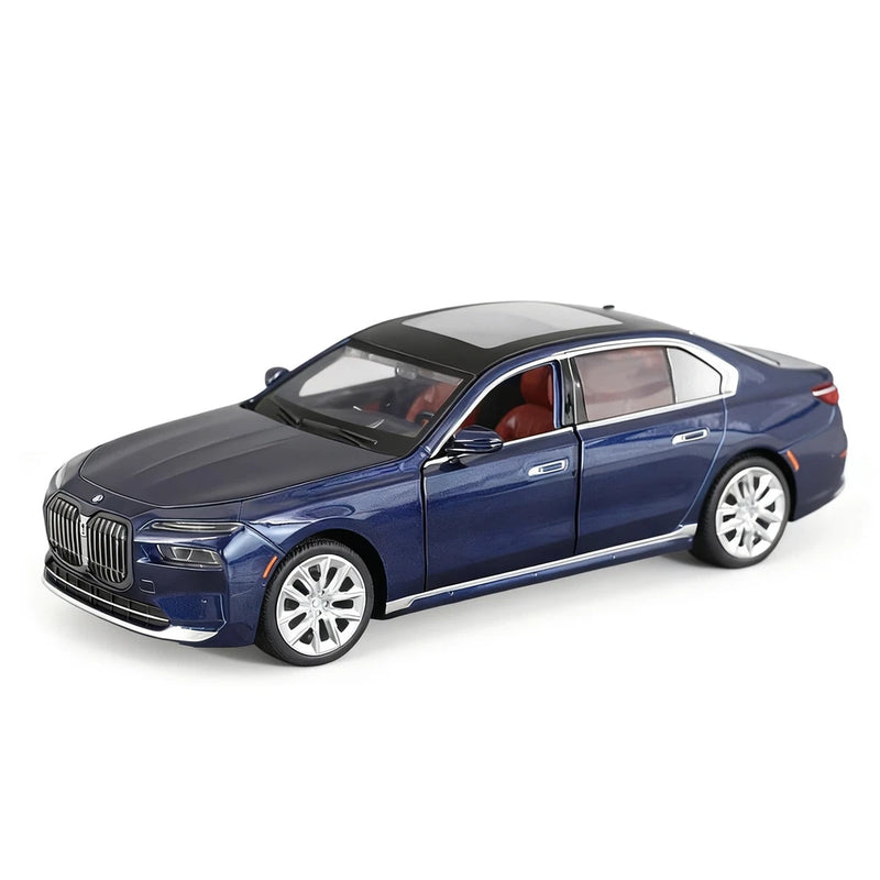 1:24 BMW i7 G70 Alloy Car Model Diecast with Light & Sound Display Collection