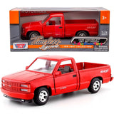 1992 Chevrolet 454 SS Pickup Truck 1/24 Diecast Model Motormax 73203 RED