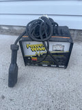 Power Wise battery charger with coiled cables and ammeter display
