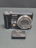 Panasonic Lumix DMC-ZS1 Black Digital Camera Zoom 14.1MP Tested w/Battery
