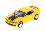 Kinsmart 5" 2014 Chevy Chevrolet Camaro Stripe Diecast Model Toy Car 1:38 Yellow