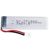 3.7V 600mAh LiPo battery with JST connector, printed specs on white pack