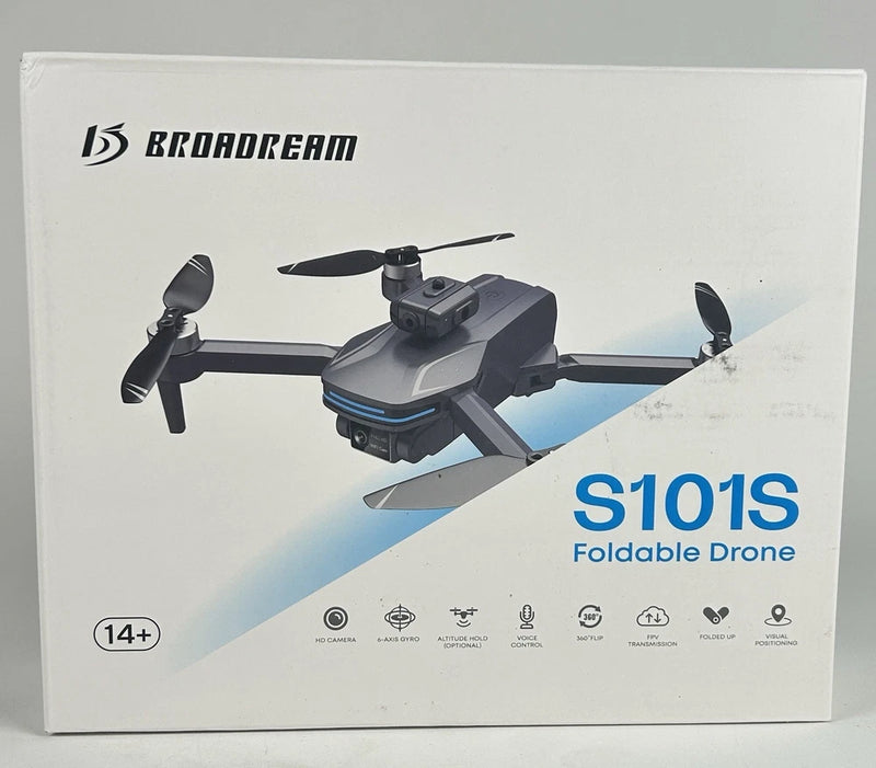 Wefone S101S Drone with Dual Camera Optical Flow Positioning, 2 Batteries, Gray
