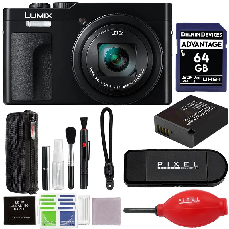 Panasonic Lumix ZS99 Point and Shoot Camera (Black) with Advanced Accessories