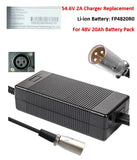 Charger for Li-ion Battery, Model: FP4820R0 48V 20Ah [54.6V 2A, 3Pin XLR Plug] Battery