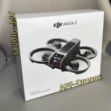 DJI Avata 2 drone package box with printed quadcopter and propellers