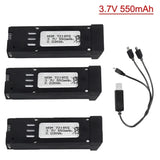 3x 3.7V 550mAh Battery 3 in 1 Charger for RC Quadcopter Drone JY019 E58 S168 USA