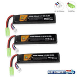 3PCS 11.1V RC Lipo Battery Airsoft 2000mAh 30C Softair AEG Mini Tamiya Connector