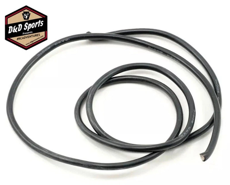 ProTek RC PTK-5601 - 12awg Black Silicone Hookup Wire (1 Meter) Battery