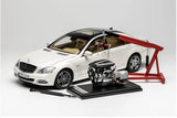 MotorHelix 1/18 Mercedes Benz S600L W221 Diecast Model Car Black/White