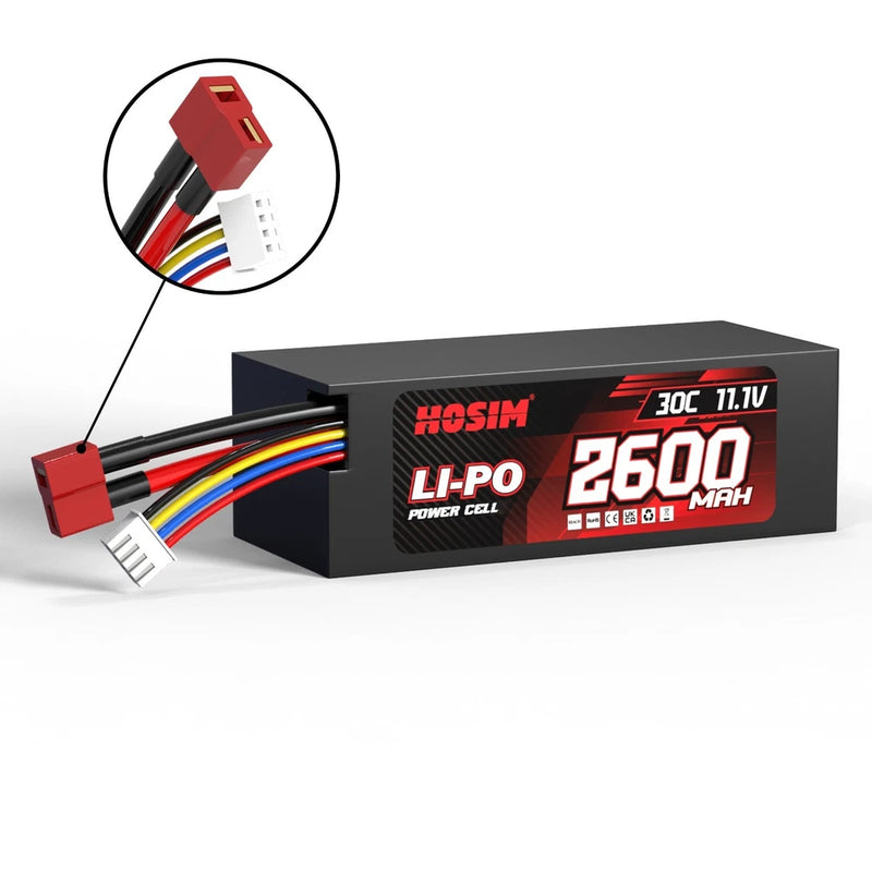 Hosim 11.1V 2600mah 30C Li-Po Battery for X25 X27 M13 X17 RC Cars Battery